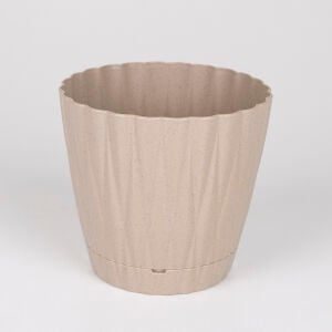 Plastik İstiridye Saksı, Bej - No:1, 0,9 Litre, 12x11 cm