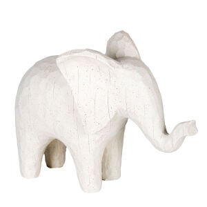 Dekorarif Biblo Fil Beyaz 27x19 Cm.