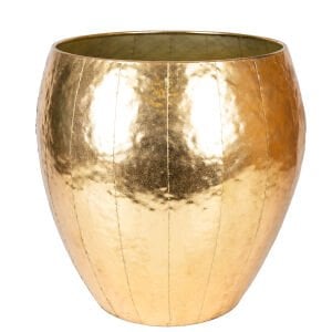 Metal Saksı Parçalı Desenli Gold 50X55 Cm.
