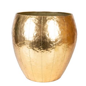 Metal Saksı Parçalı Desenli Gold 50X55 Cm.