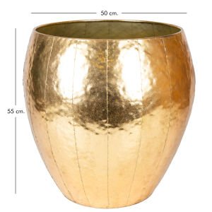 Metal Saksı Parçalı Desenli Gold 50X55 Cm.