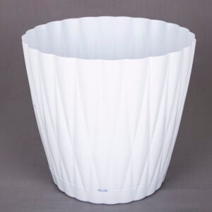 Plastik İstiridye Saksı, Beyaz - No:4, 5,5 Litre, 22x20 cm