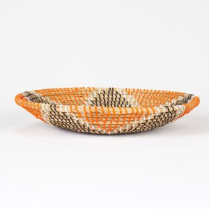 Hasır Duvar Sepeti Yıldız Desenli Natural-Turuncu 38x8 Cm.