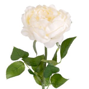 Yapay Islak Dokulu Gül Beyaz 55 Cm.