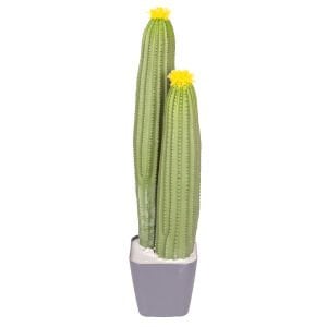 Yapay Kaktüs Saksılı Sarı Çiçekli 58 Cm.
