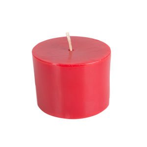 Dekoratif Silindir Kütük Mum Kırmızı 7 x 5 Cm.