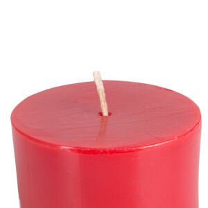 Dekoratif Silindir Kütük Mum Kırmızı 7 x 5 Cm.