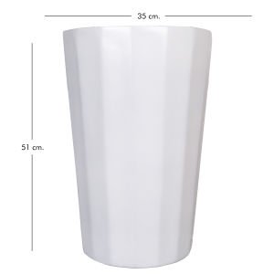 Fiber Saksı Köşeli Konik Büyük Beyaz 51x35 Cm.