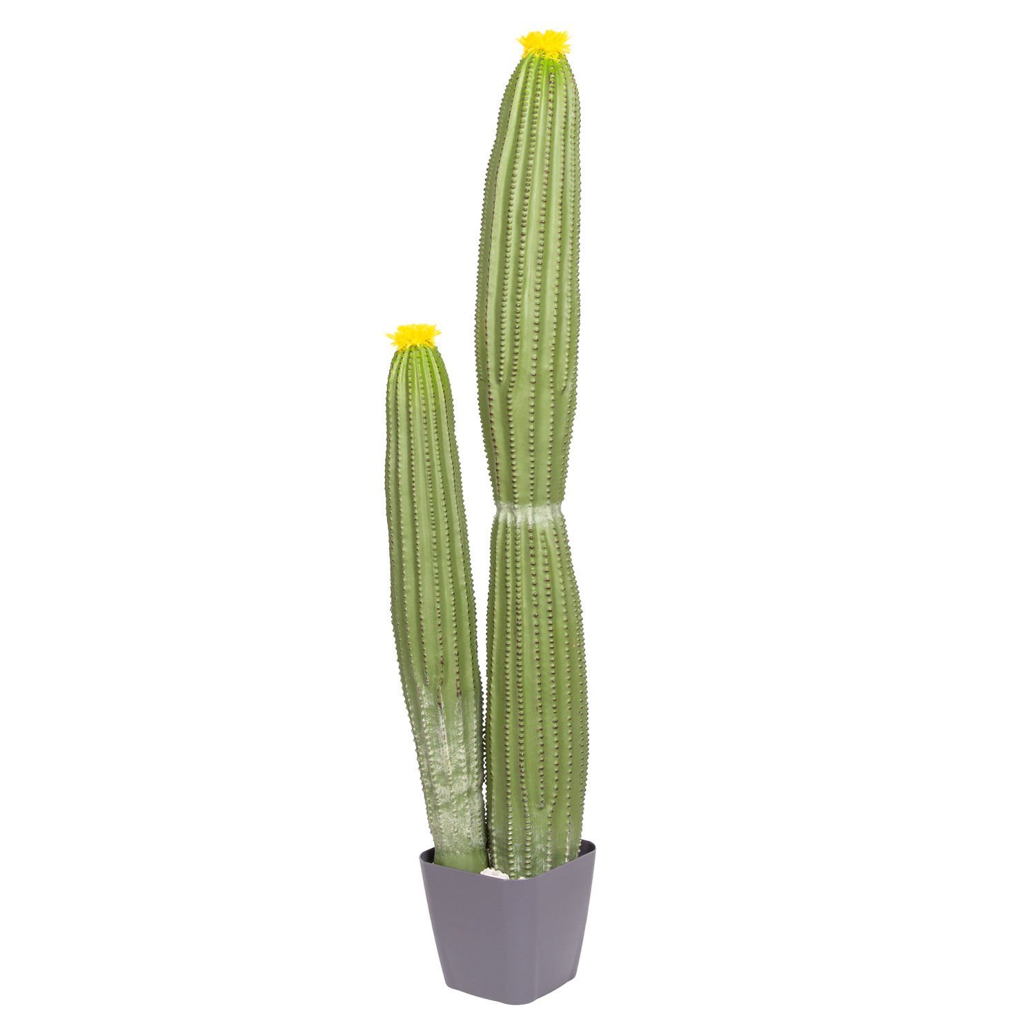 Yapay Kaktüs Saksılı Sarı Çiçekli 92 Cm.