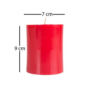 Dekoratif Silindir Kütük Mum Kırmızı 7 x 9 Cm.