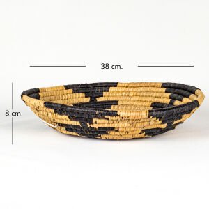 Hasır Duvar Sepeti Natural-Siyah 38x8 Cm.