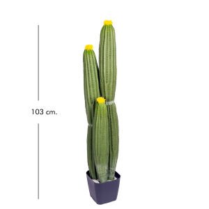 Yapay Kaktüs Saksılı Sarı Çiçekli 103 Cm.
