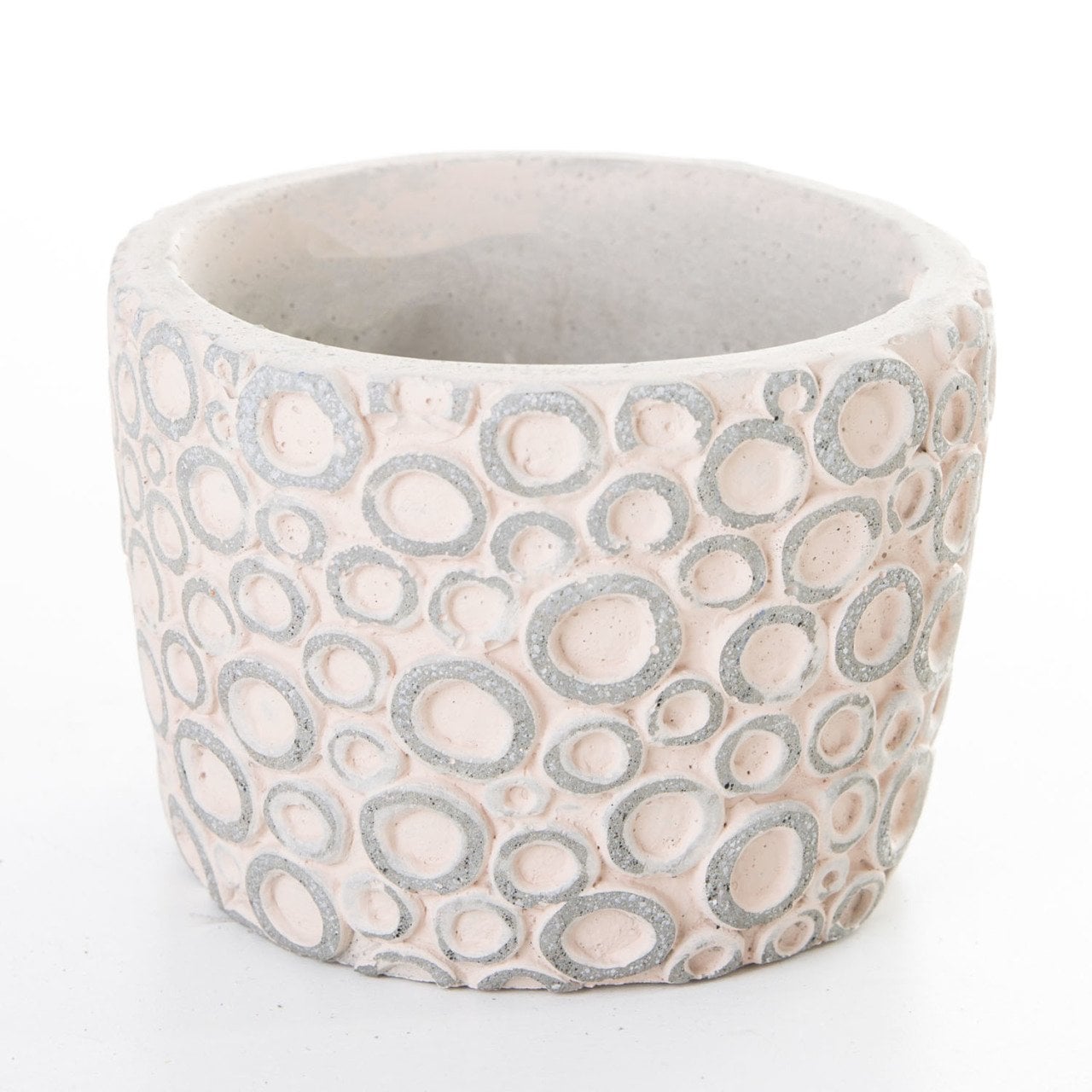 Veramaya Halka Desenli Somon Renk Beton Saksı 12,5x9,5 Cm