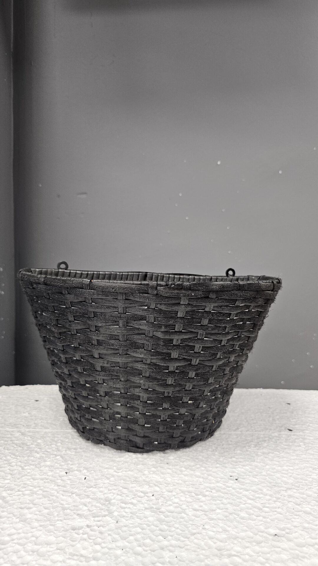 Duvar Sepeti Rattan Siyah 18x18x30 Cm.