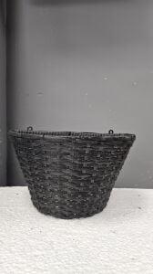 Duvar Sepeti Rattan Siyah 18x18x30 Cm.