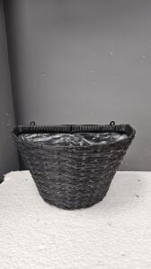 Duvar Sepeti Rattan Siyah 18x18x30 Cm.