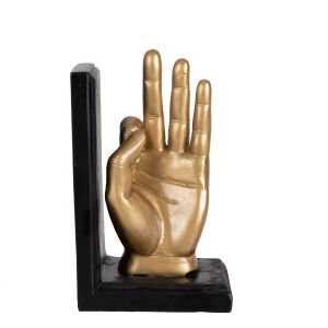 Dekoratif Siyah Kaide içinde ''Ok.' El Figürü Siyah-Gold 10 x 18 Cm.