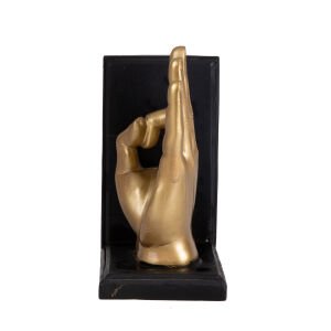 Dekoratif Siyah Kaide içinde ''Ok.' El Figürü Siyah-Gold 10 x 18 Cm.
