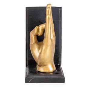 Dekoratif Siyah Kaide içinde ''Ok.' El Figürü Siyah-Gold 10 x 18 Cm.