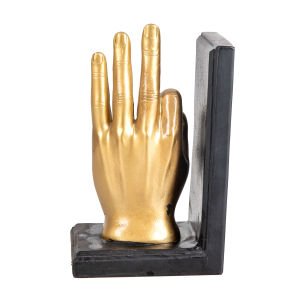 Dekoratif Siyah Kaide içinde ''Ok.' El Figürü Siyah-Gold 10 x 18 Cm.
