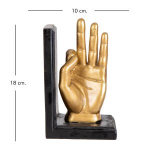 Dekoratif Siyah Kaide içinde ''Ok.' El Figürü Siyah-Gold 10 x 18 Cm.