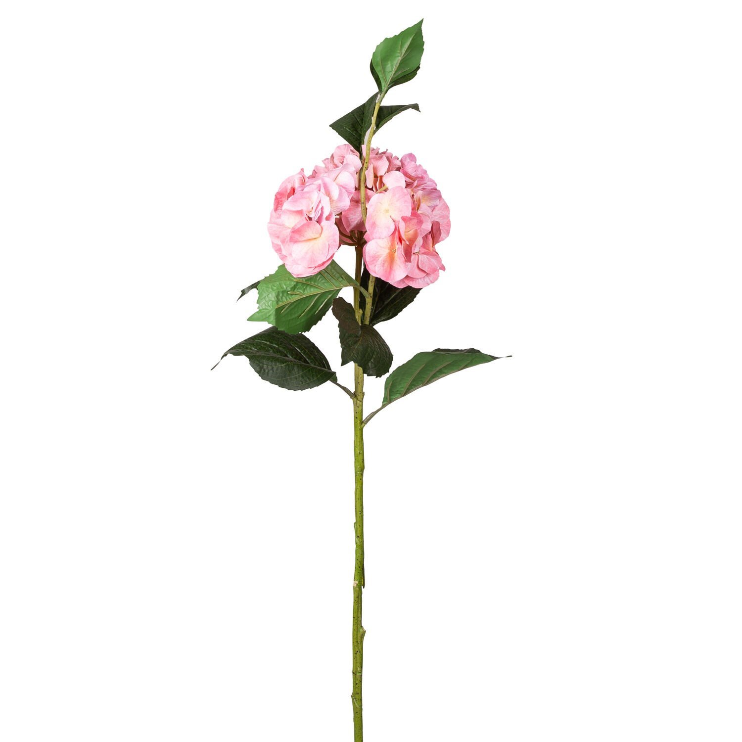 Yapay Çiçek, Ortanca, Islak Dokulu, Tek Dal, Pembe - 110 cm
