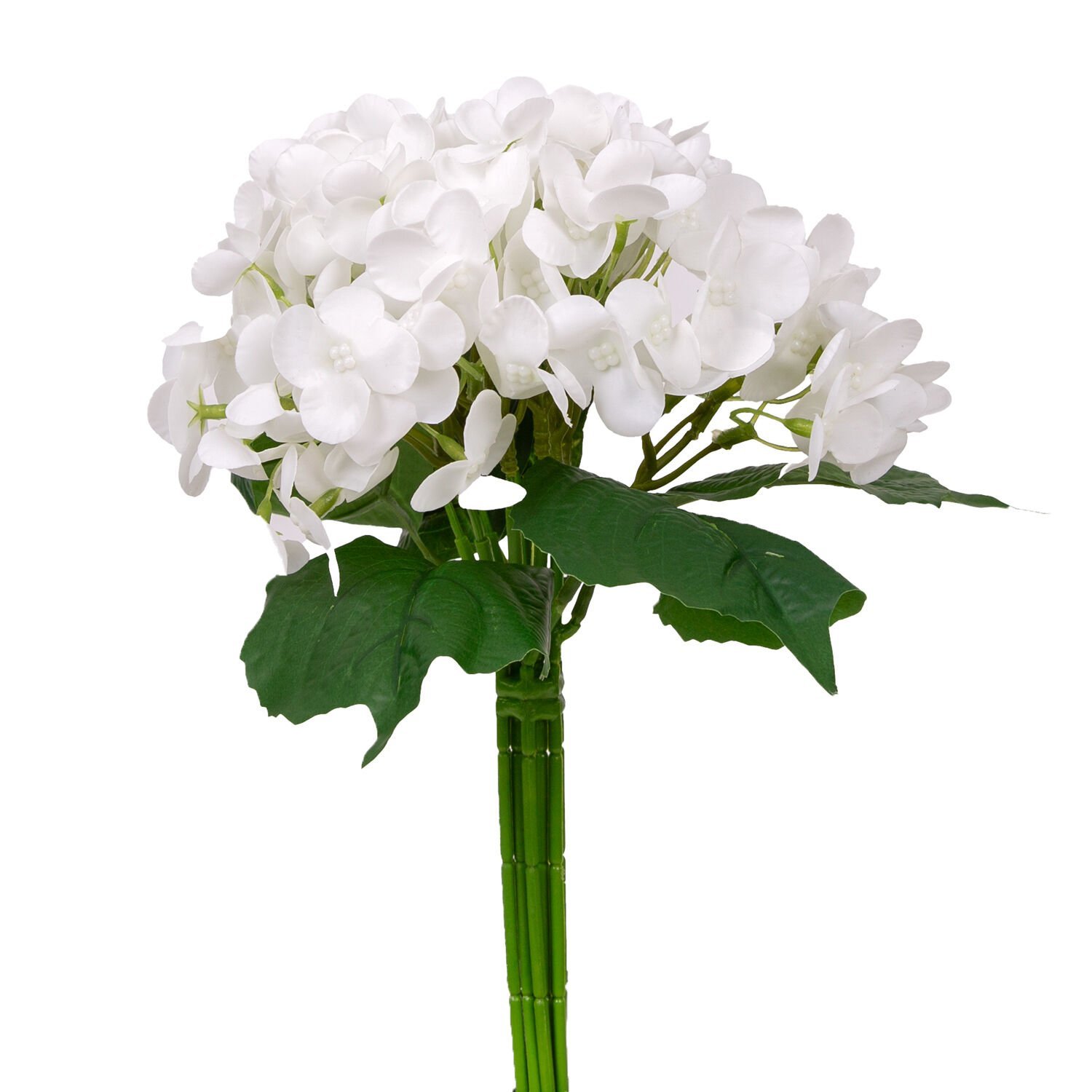 Yapay Çiçek Islak Dokulu Ortanca Buket Beyaz 26 Cm.