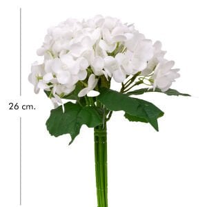 Yapay Çiçek Islak Dokulu Ortanca Buket Beyaz 26 Cm.