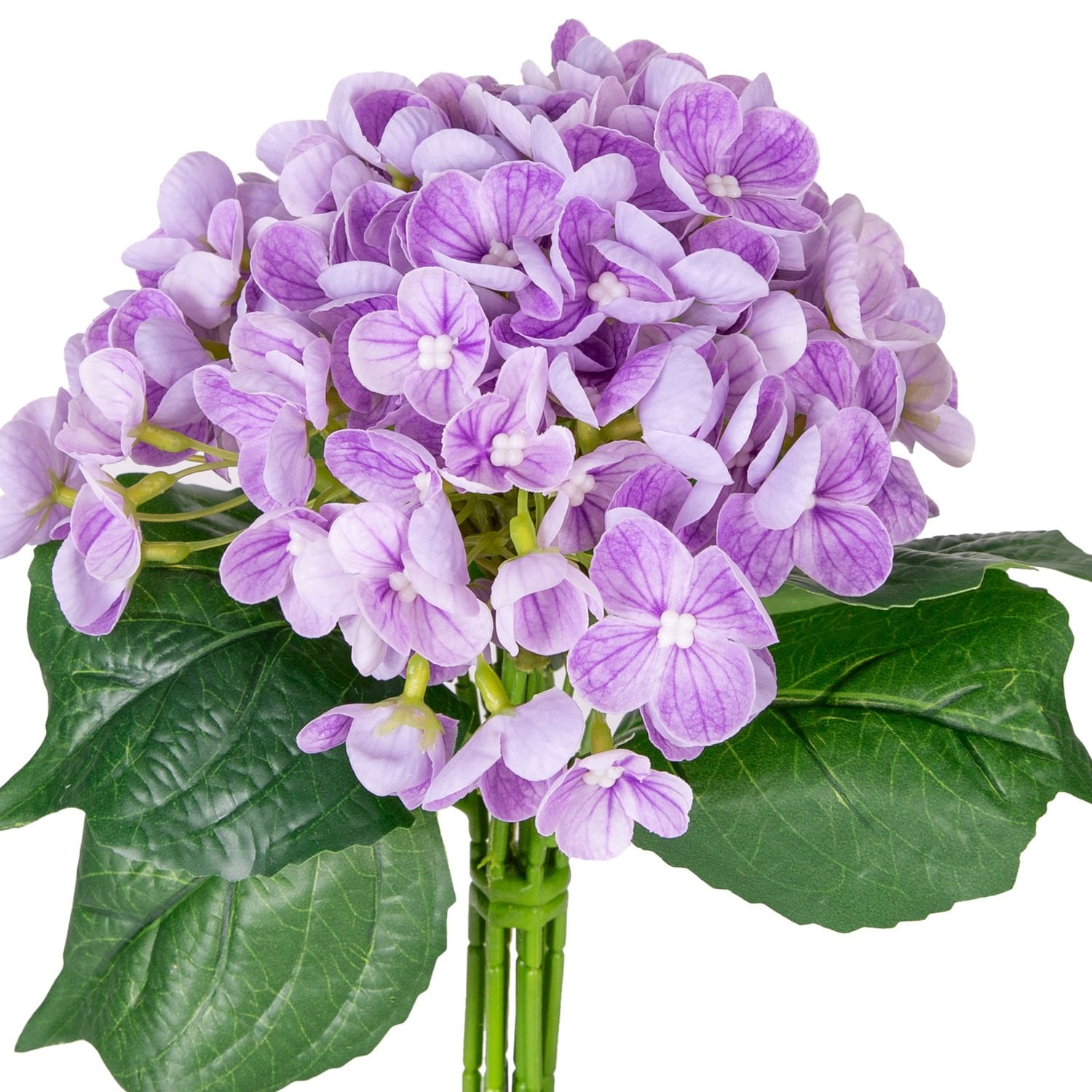 Yapay Çiçek, Ortanca Buket, Islak Dokulu, Mor - 26 cm