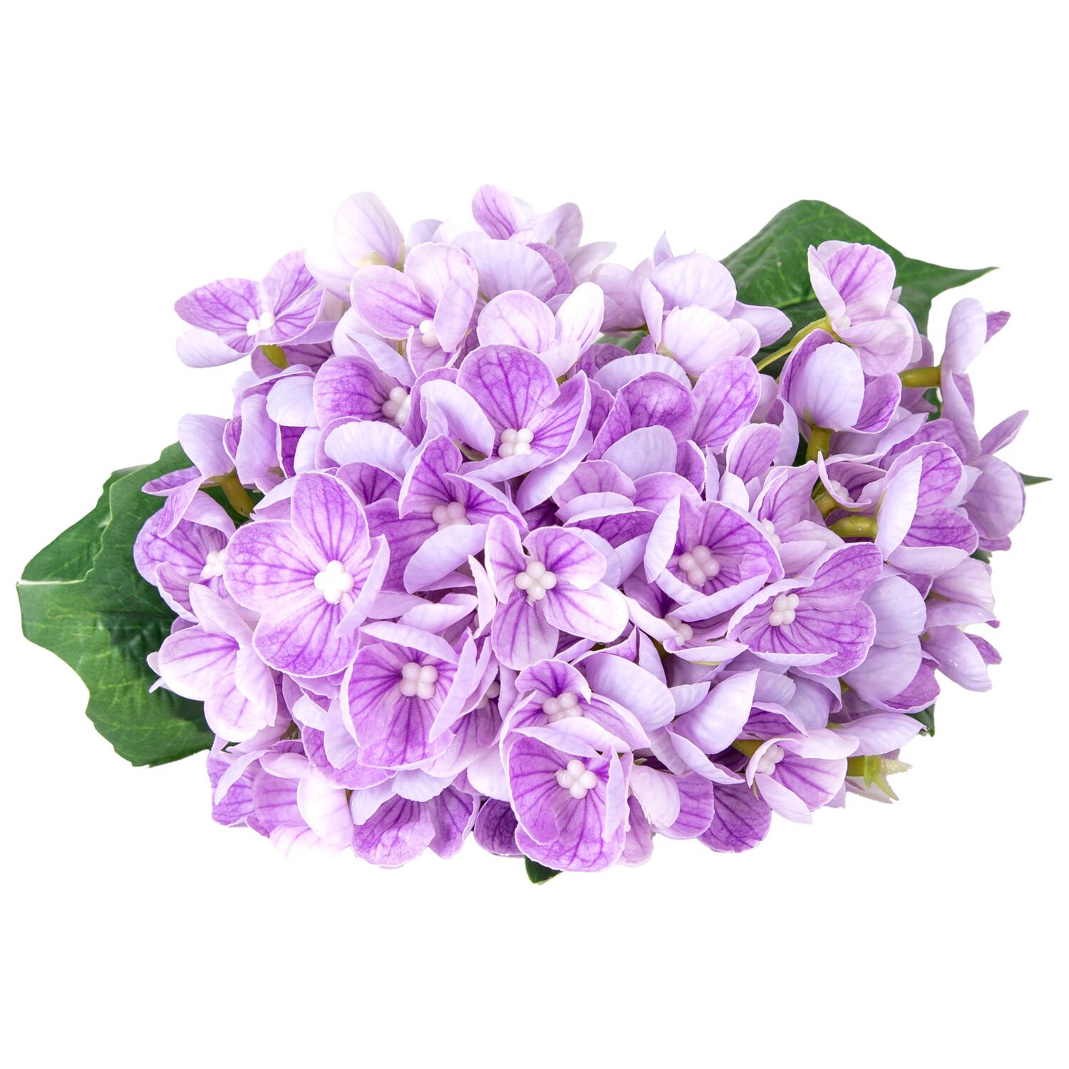 Yapay Çiçek, Ortanca Buket, Islak Dokulu, Mor - 26 cm