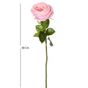 Yapay Çiçek Islak Dokulu Gül Açık Pembe 48 Cm.