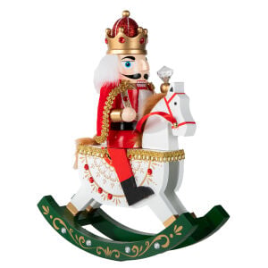Yılbaşı Süsü Kurşun Asker Sallanan At Kırmızı-Beyaz-Yeşil 30 Cm.