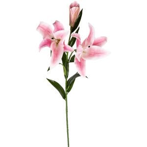Yapay Çiçek Zambak Pembe-Beyaz 85 Cm.