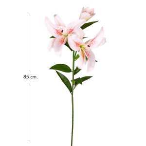 Yapay Çiçek Zambak Fuşya-Beyaz 85 Cm.