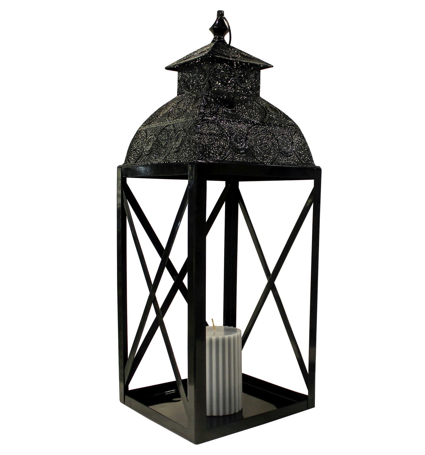 Metal Mumluk Fener Siyah 26x76 Cm.