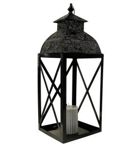 Metal Mumluk Fener Siyah 26x76 Cm.