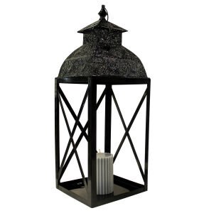 Metal Mumluk Fener Siyah 26x76 Cm.
