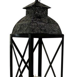 Metal Mumluk Fener Siyah 26x76 Cm.