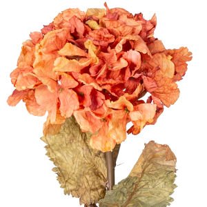 Yapay Çiçek Ortanca Tek Dal Turuncu-Kahverengi 55 Cm.