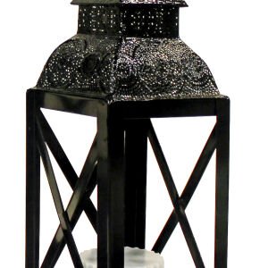 Metal Mumluk Fener Siyah 16x52 Cm.