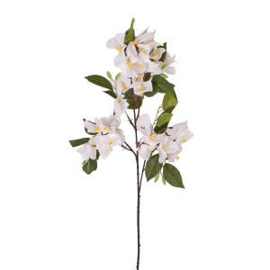 Yapay Çiçek, Frosilva-Begonvil Dalı, Beyaz - 90 cm