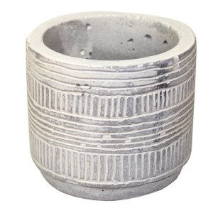 Veramaya Çizgili Beton Sukulent Saksı Beyaz 7x6 Cm