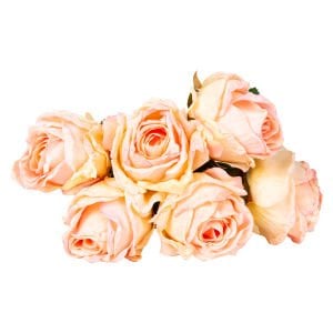 Yapay Çiçek Gül 6'lı Demet Pembe-Sarı 37 Cm.