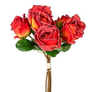 Yapay Çiçek Gül 6'lı Demet Kırmızı 37 Cm.