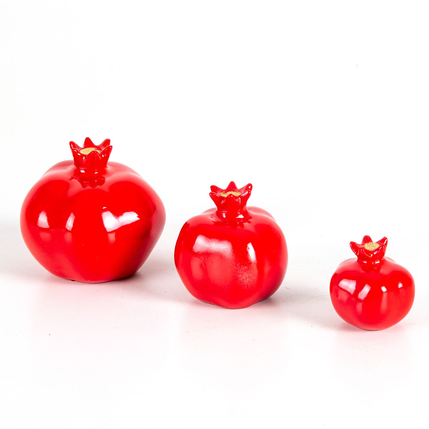 Nar Dekor, Kırmızı - 3'lü Set, 3x4/5x6/6x7 cm