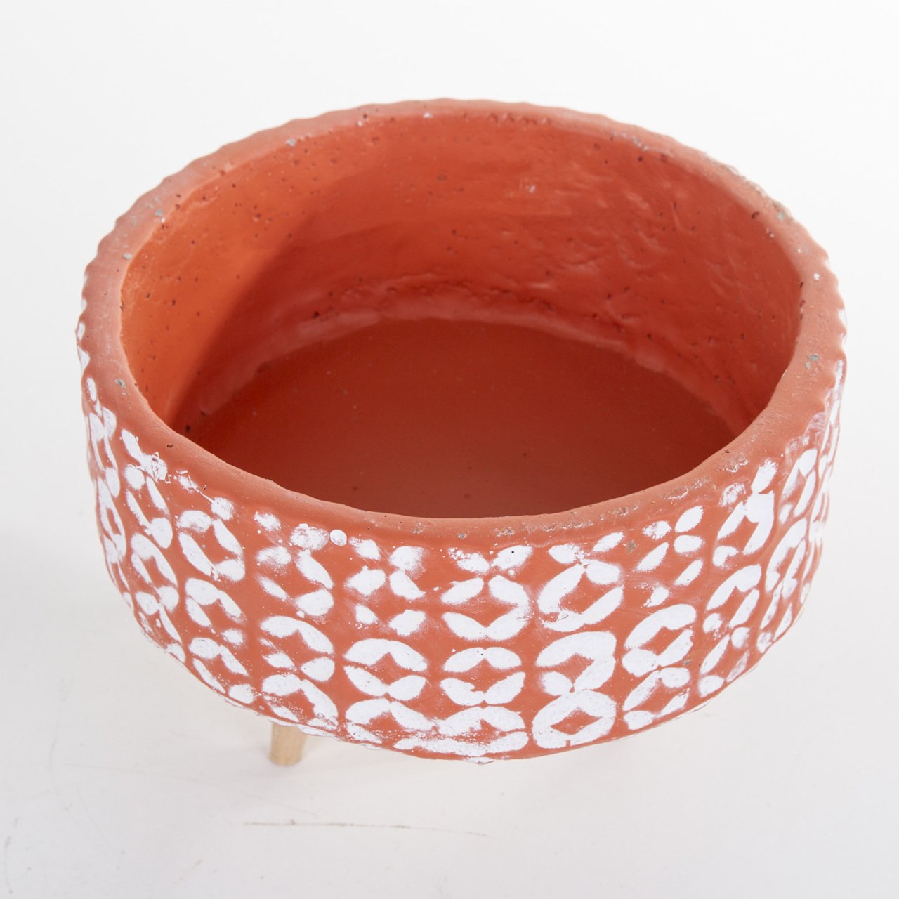 Veramaya Ayaklı Kiremit Renk Yuvarlak Beton Aranjman Saksı 20x16 Cm