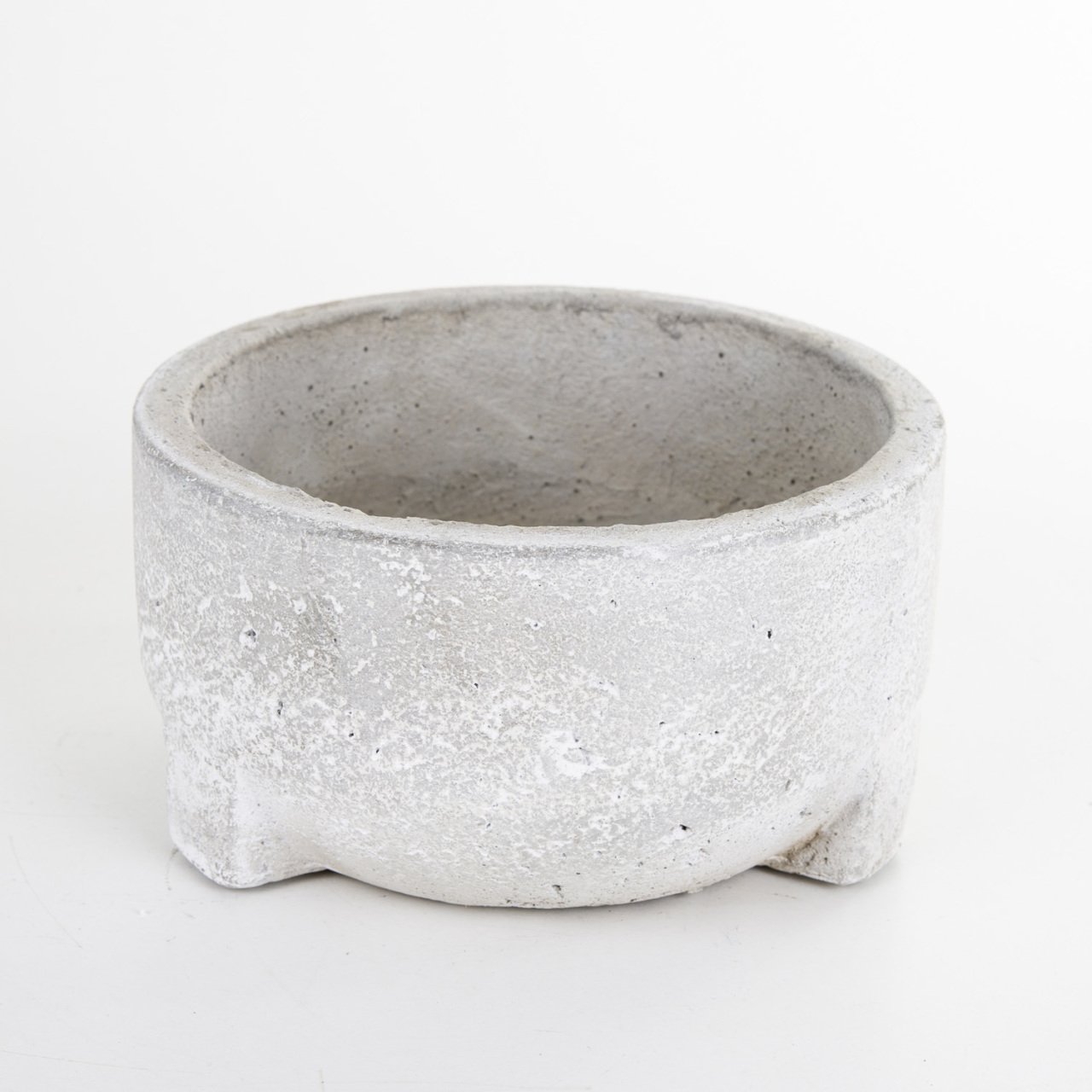 Veramaya Kurna Tip Gri Beton Saksı 18x10 Cm