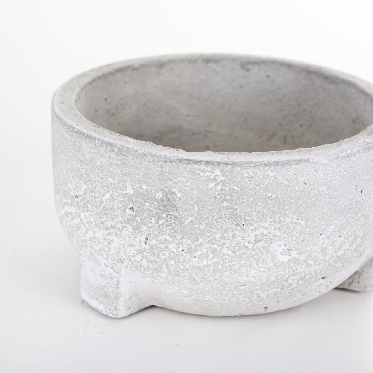 Veramaya Kurna Tip Gri Beton Saksı 18x10 Cm