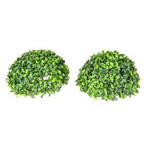 Yapay Yonca Şimşir Top - Dış Mekan Uyumlu, UV Korumalı, 2 Adet Yarım Top, 25 cm