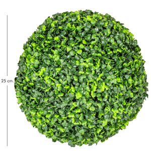 Yapay Yonca Şimşir Top - Dış Mekan Uyumlu, UV Korumalı, 2 Adet Yarım Top, 25 cm
